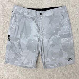 Pelagic Light Gray Camo Cargo Shorts